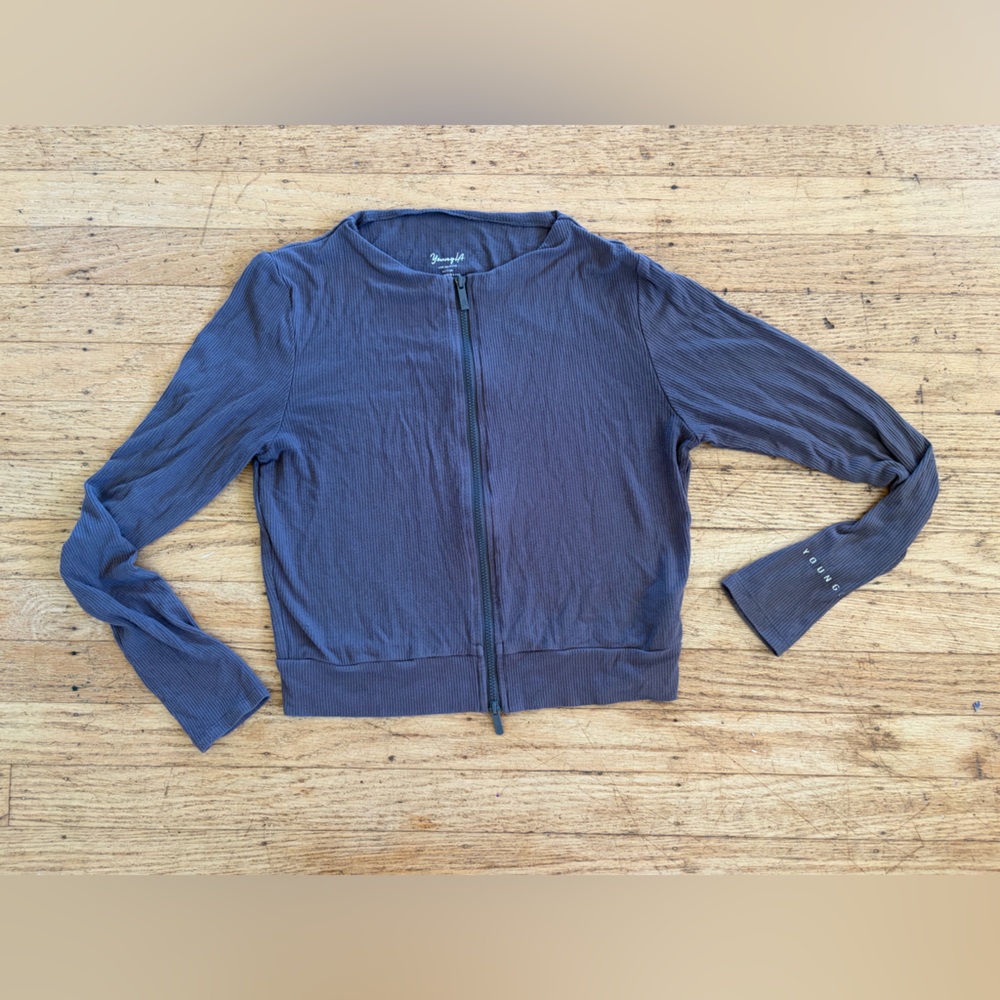 YoungLA cropped ribbed yoga jacket
